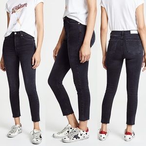 RE/DONE High Rise Ankle Crop in Faded Black 24